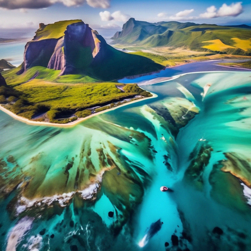 Подводный водопад острова маврикий блэк ривер фото "Underwater waterfall in Mauritius" - image created in Shedevrum