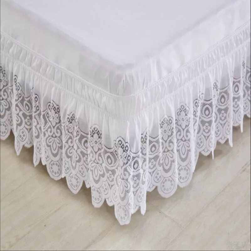 Подзоры для кровати фото Free Shipping Lace Princess Without Bed Surface Elastic Band Bed Skirt Twin Full