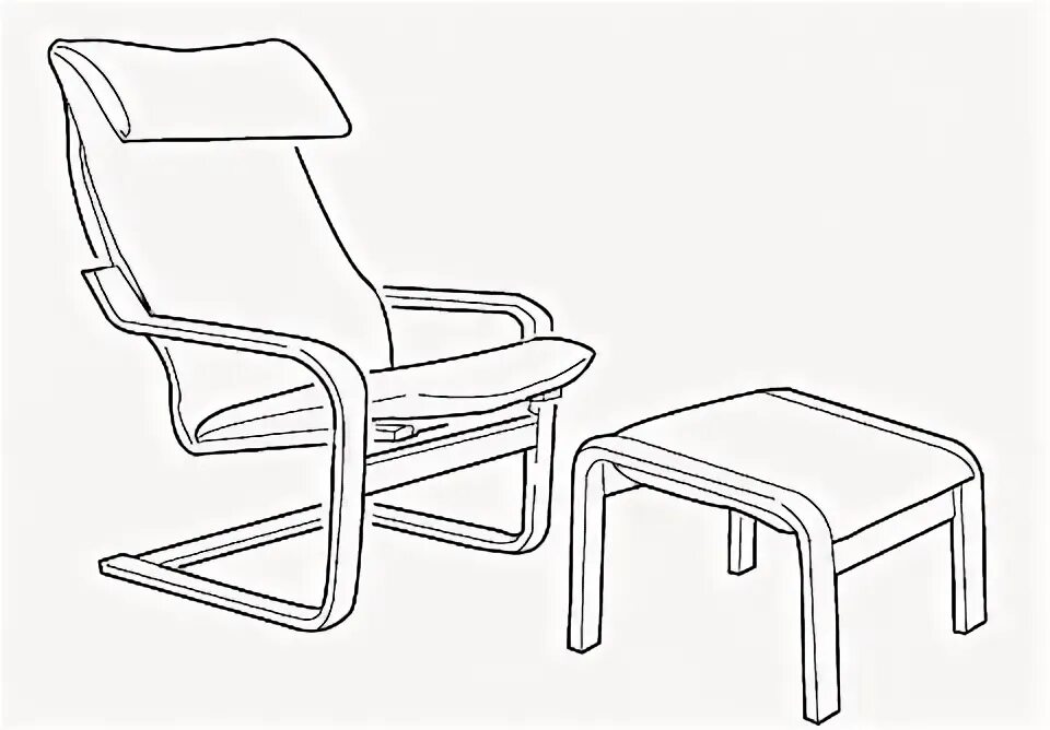 Manual Ikea Poang onderstel stoel (page 1 of 2) (English, German, Dutch, Danish,