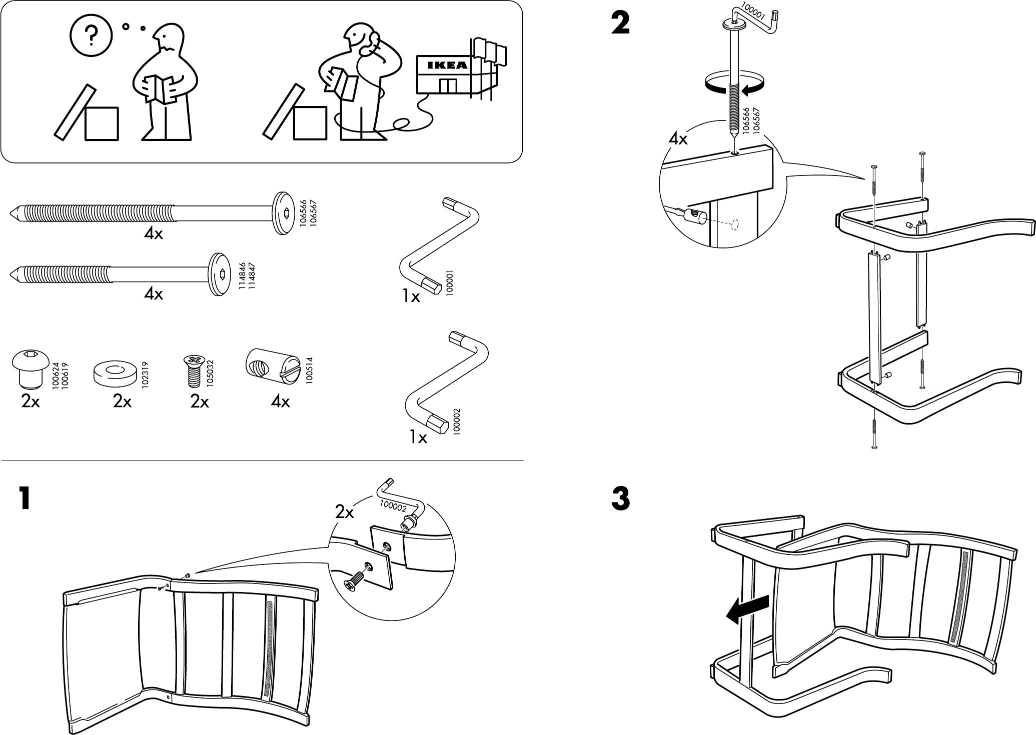 Поэнг икеа инструкция по сборке Handleiding Ikea Poang onderstel stoel (pagina 2 van 2) (Nederlands, Duits, Enge