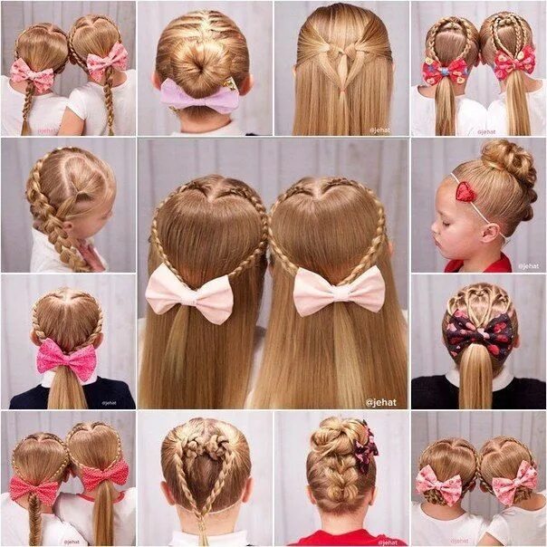 Поэтапно прически для девочек среднем Прически Стрижки Heart hair, Kids hairstyles, Holiday hairstyles