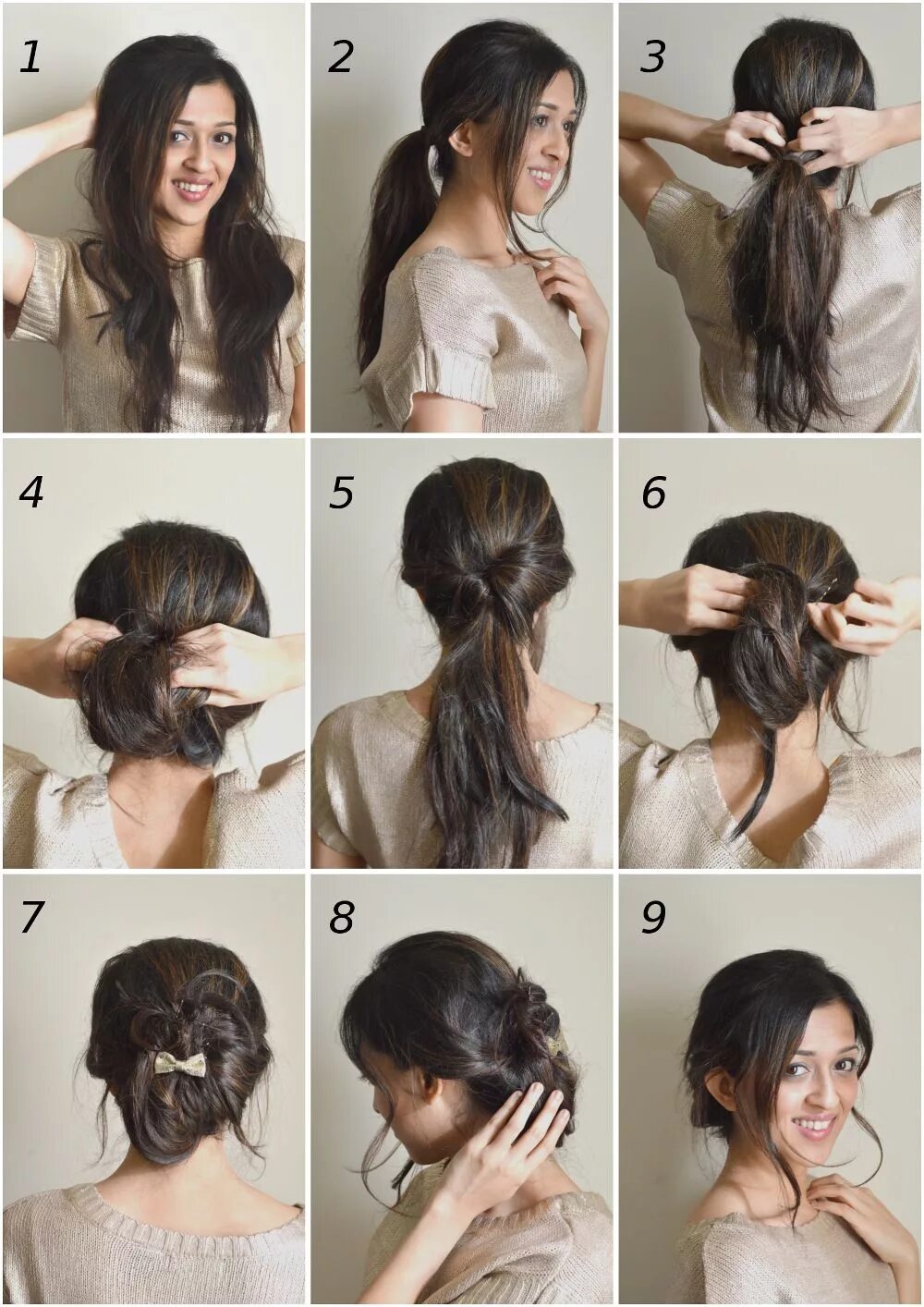 Поэтапно сделать прическу на средние волосы Pin by Brenda Horvat on Peinados/cortes Diy hairstyles, Lazy girl hairstyles, Ea