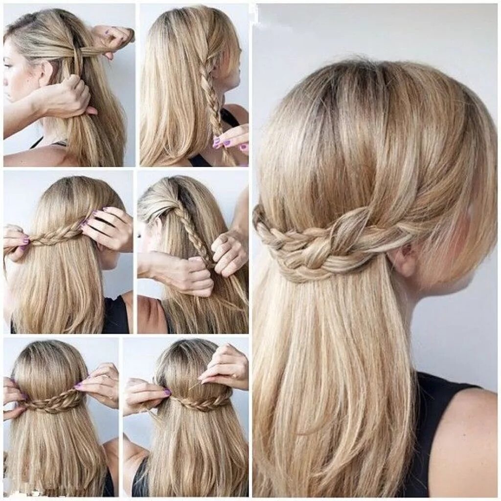 Поэтапные легкие прически на длинные волосы half up half down hairstyles for long thick hair - Google Search Frisure, Opsat 