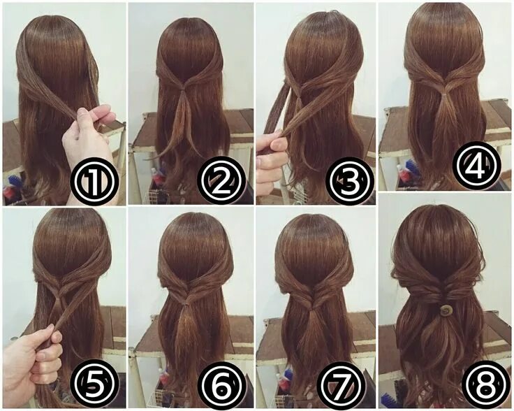 Поэтапные легкие прически на длинные волосы ヘ ア ア レ ン ジ https://www.instagram.com/nest_hairsalon/ Easy hairstyles, Easy hair