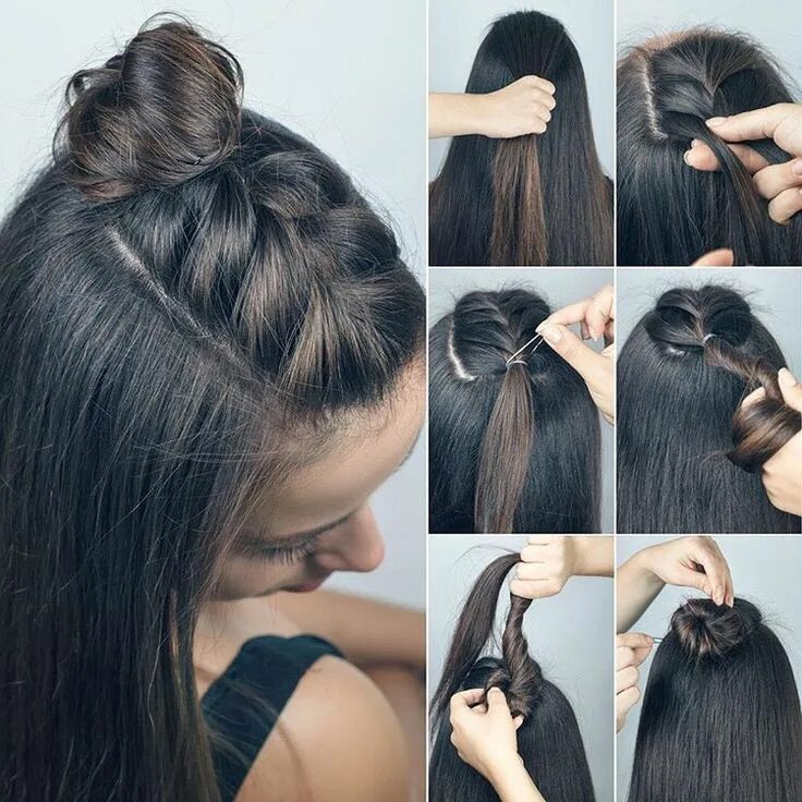 Поэтапные легкие прически на длинные волосы Simply perfect #90sstyle in three easy steps. 1. Section hair off from the templ