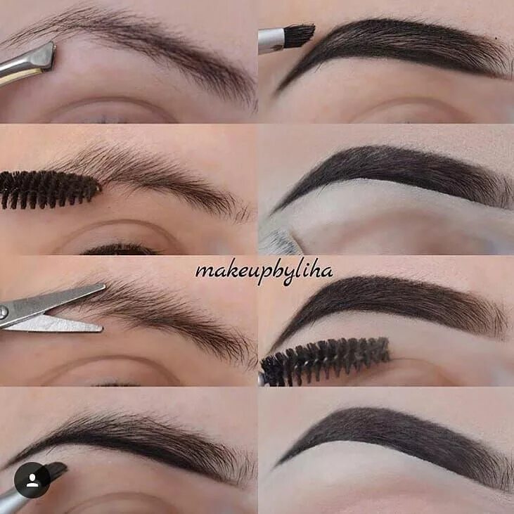 Поэтапный макияж бровей MAKEUPARTISTS WORLDWIDE ™ on Instagram: "BROW TUTORIAL ( step by step ) By: @mak