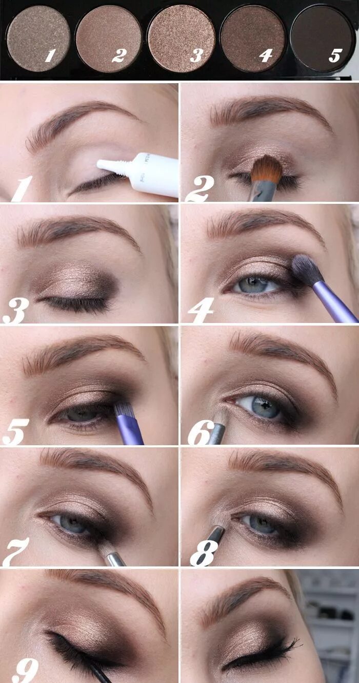 Поэтапный макияж глаз для нависшего века Beauty DIY of the week - March 2015 Eye makeup, Smokey eye makeup, Eye makeup tu