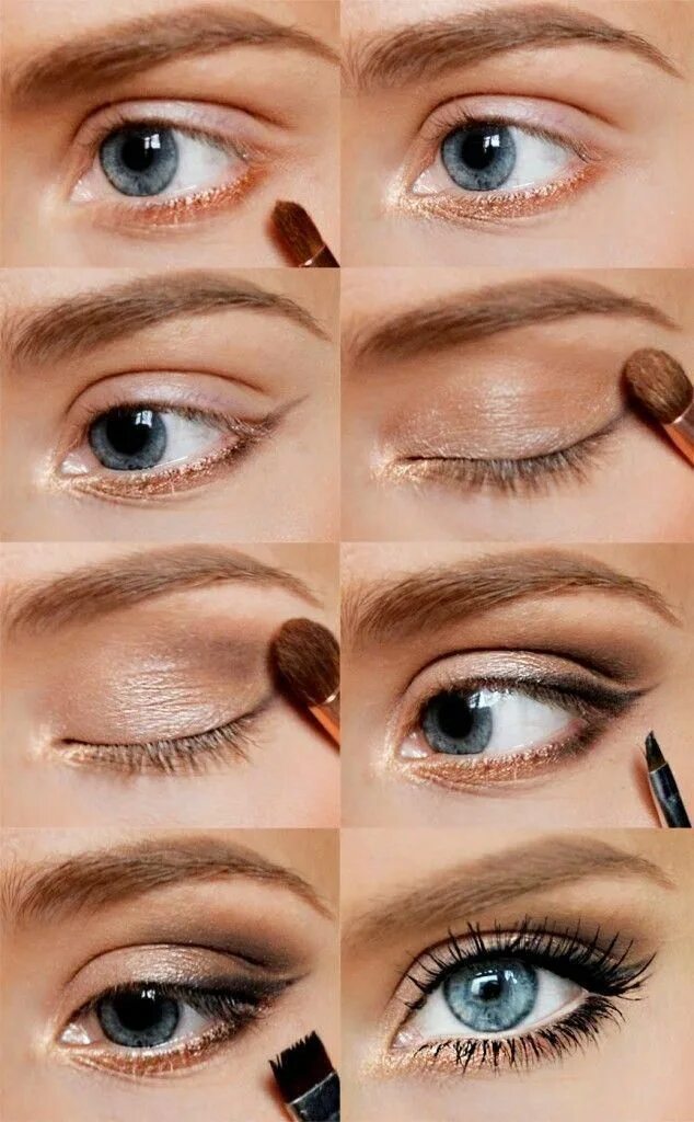 Поэтапный макияж глаз для нависшего века Makeup How-To: Soft and Natural Eyeshadow - makeup trends - #eyeshadow #howto #M