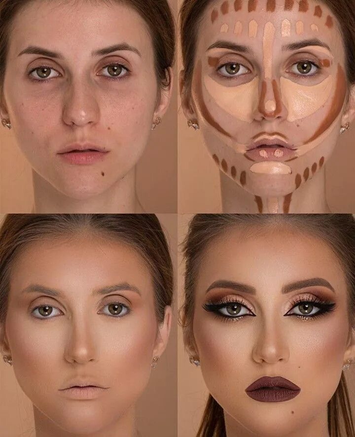 Поэтапный макияж лица для начинающих пошагово Pin by July TG on InstaMakeup Highlighter makeup, How to do makeup, Contour make