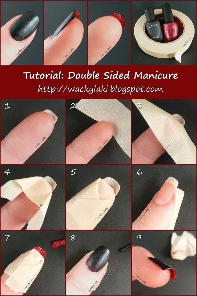 Поэтапный маникюр фото Double Sided Manicure - DIY - AllDayChic Manicure tutorials, Manicure, Cute nail