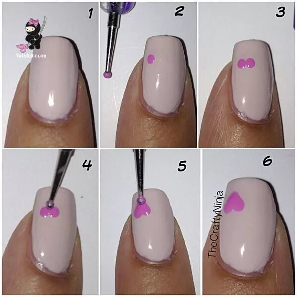 Поэтапный маникюр фото Going to try with Avon's nail dotting tool and speed dry nail polish. DIY Heart 