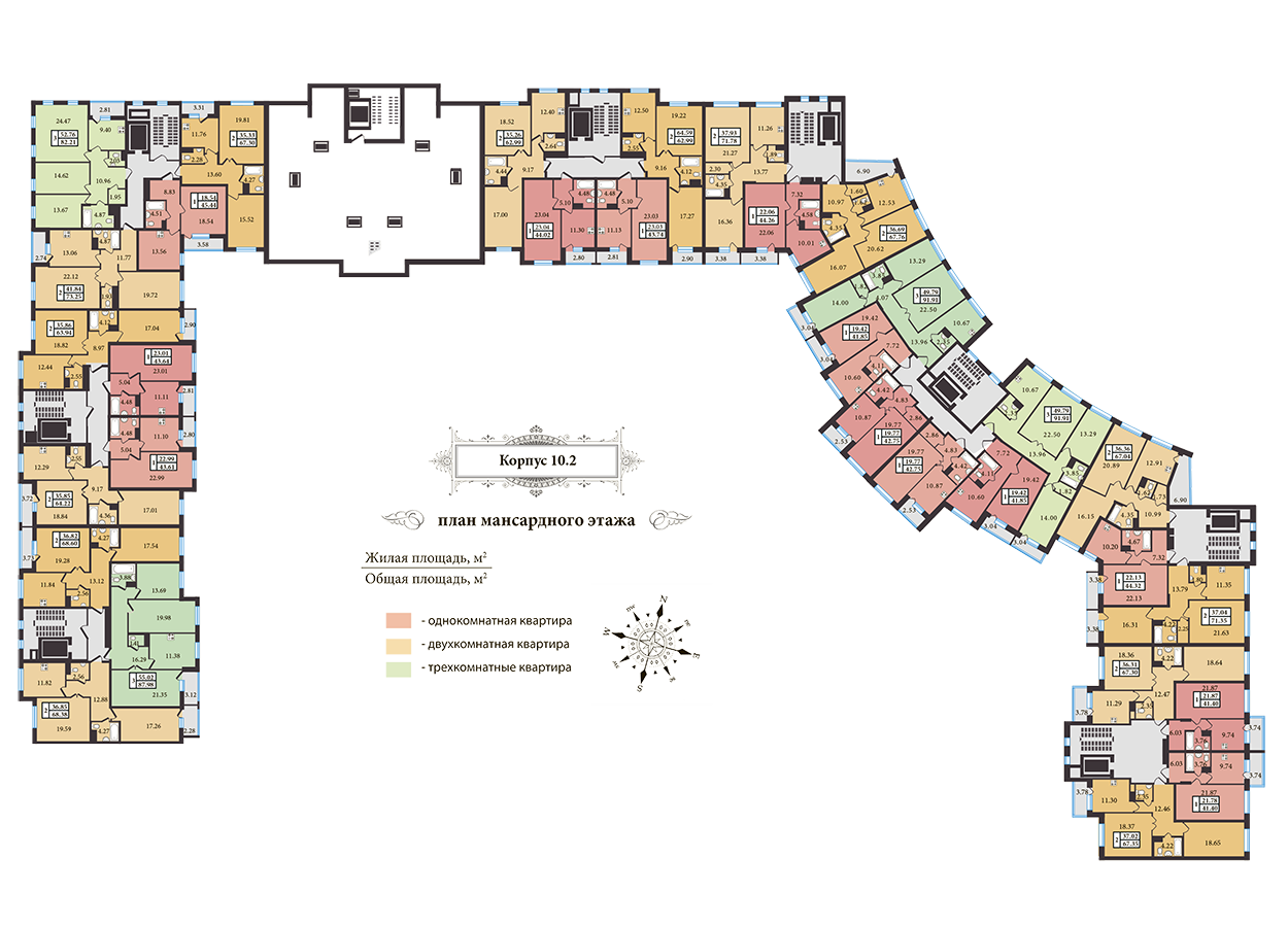 Поэтажная планировка квартир Квартиры в ЖК Александровский - корпус 10.2