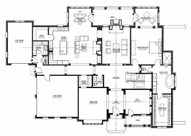 Поэтажная схема дома Large images for House Plan '152-1004 House blueprints, Luxury house plans, Mine