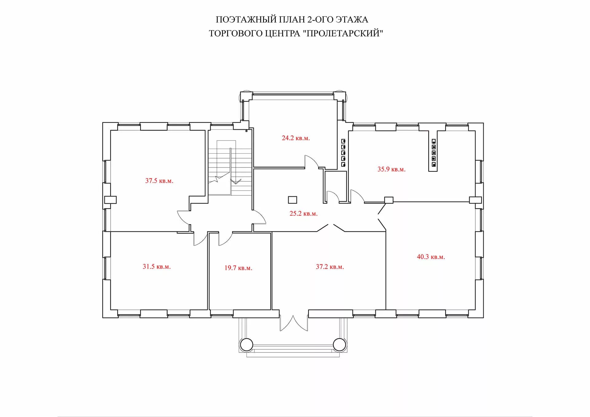 Поэтажная схема дома Торговый центр Пролетарский - Геостар