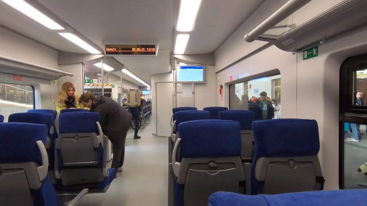 Поезд ласточка минск фото Поездка на поезде ЭС1П-022 по маршруту Москва - Минск / Train ES1P-022 on the ro