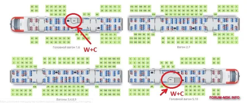 Поезд ласточка схема расположения мест Есть ли в электричках туалеты? М+Ж в каком вагоне