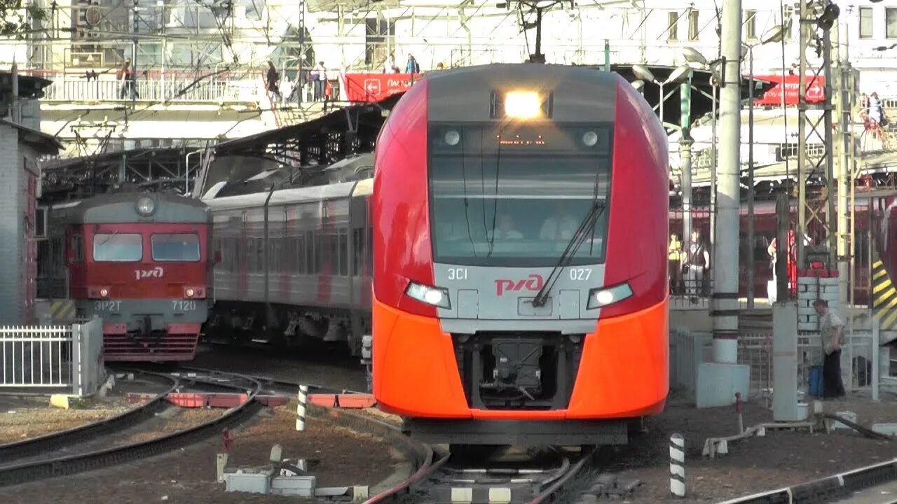 Поезд ласточка в смоленск фото ЭС1-027 "Ласточка" Москва - Смоленск - YouTube