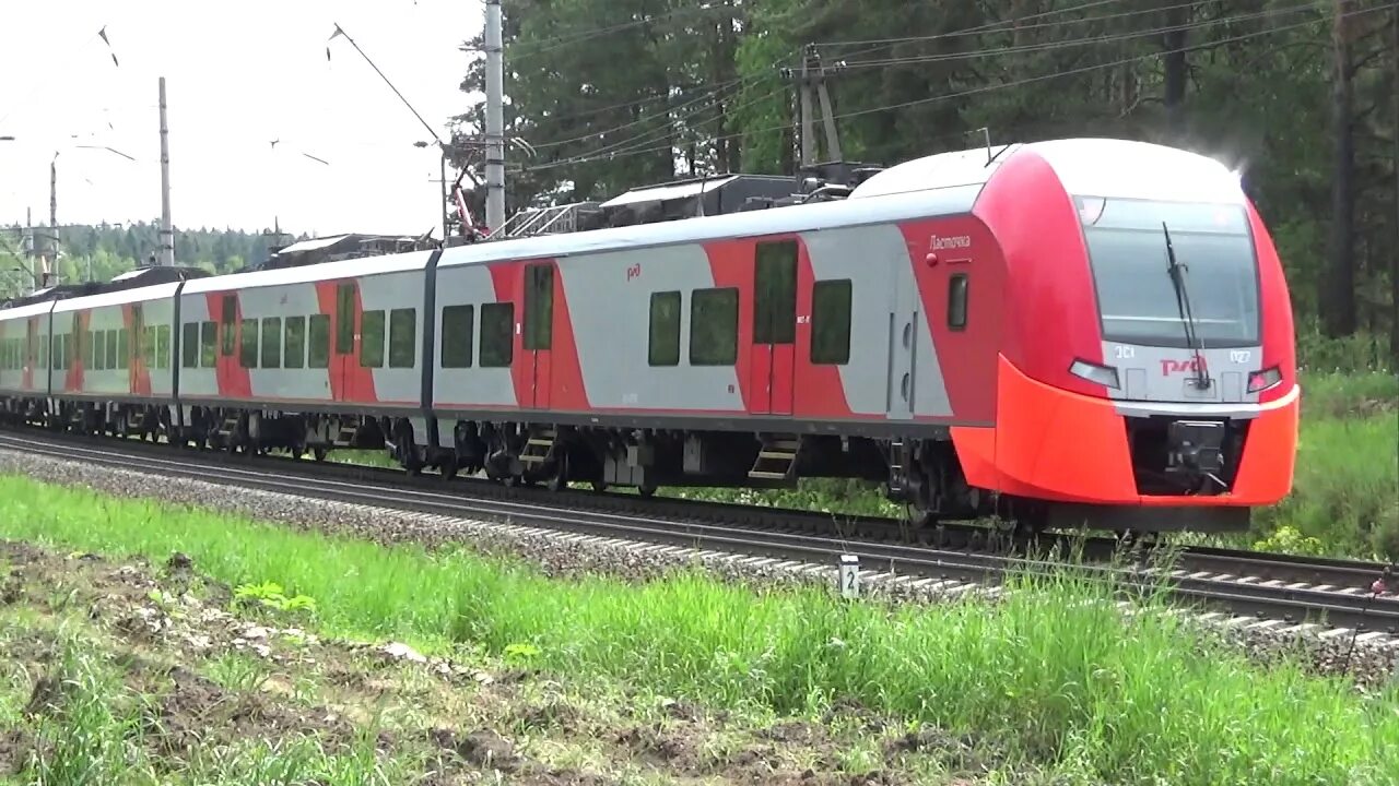 Поезд ласточка в смоленск фото Электропоезд ЭС1-027 "Ласточка" № 730 Смоленск-Москва - YouTube