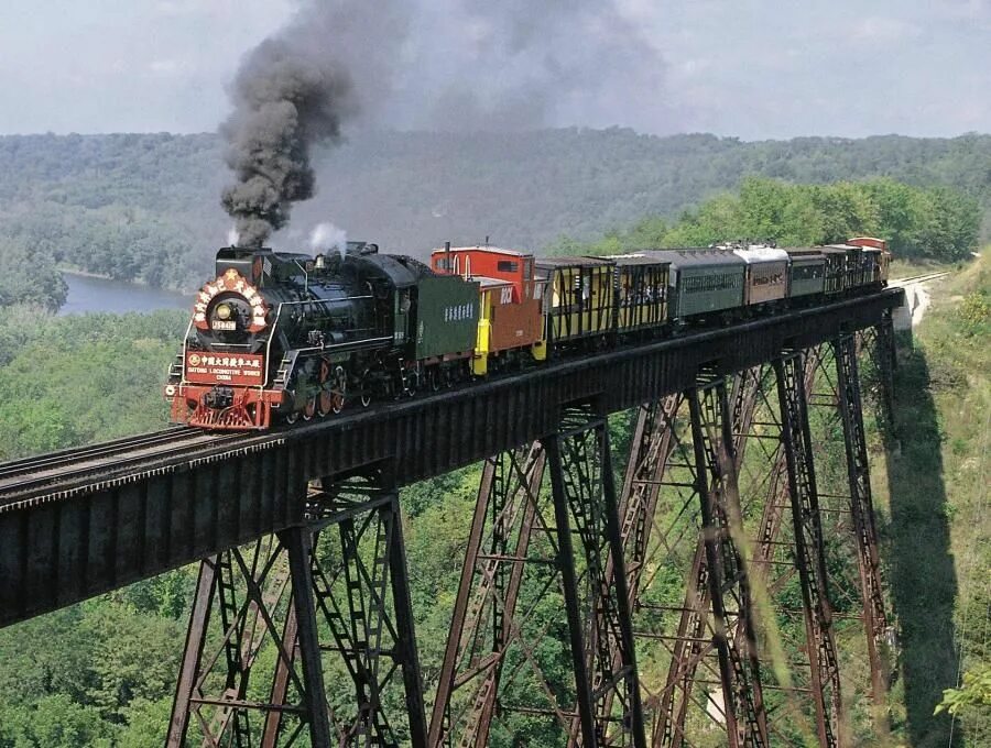 Поезд полки фото High Bridge In Boone Iowa (highest train bridge US) - By Kate Shelley Train, Tra