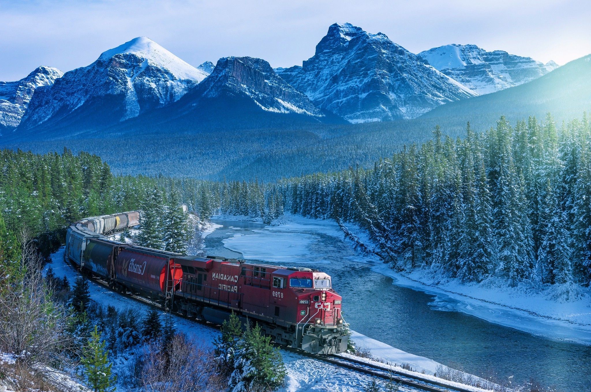 Поезд природа фото train, Nature, Ice, Mountain, Forest, Canada Wallpapers HD / Desktop and Mobile 