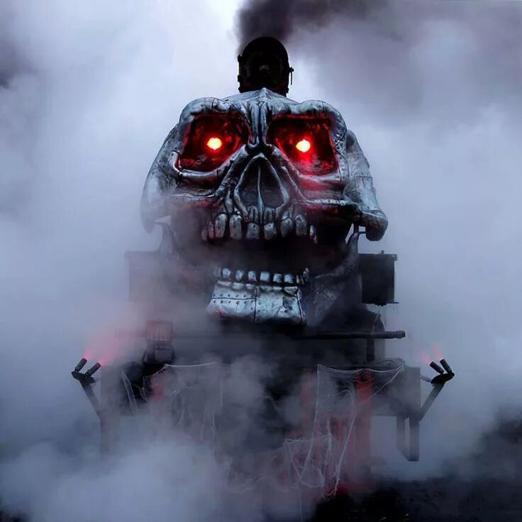 Поезд смерти фото Tweetsie Railroad Happy Halloween! Halloween train, Train art, Creepy carnival