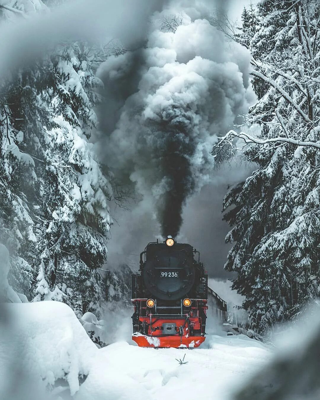 Поезд зима фото Steam train (Harz National Park, Germany) by Tom (@tom_juenemann) on Instagram ❄