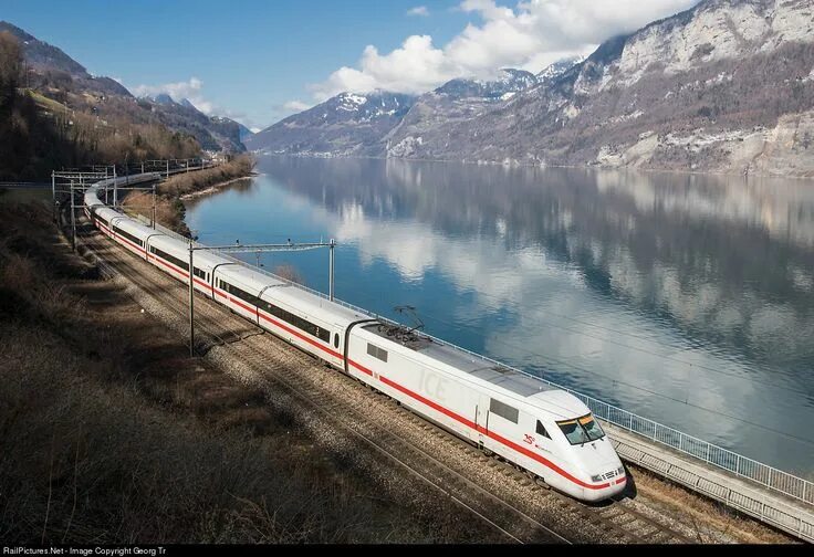 Поезда европы фото 401 077 Deutsche Bahn AG ICE 1 at Murg, Switzerland by Georg Trüb Fantasy places