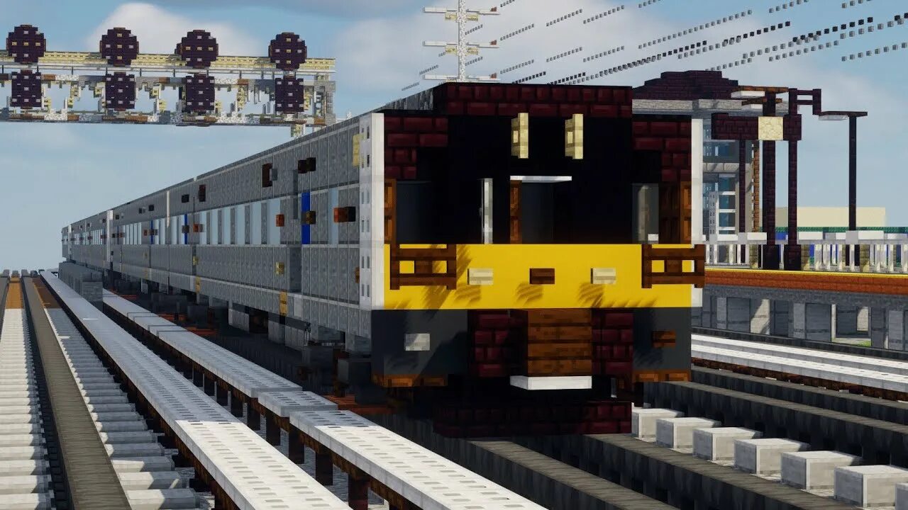 Поезда майнкрафт фото Minecraft LIRR M7 Railcar Train Tutorial - YouTube