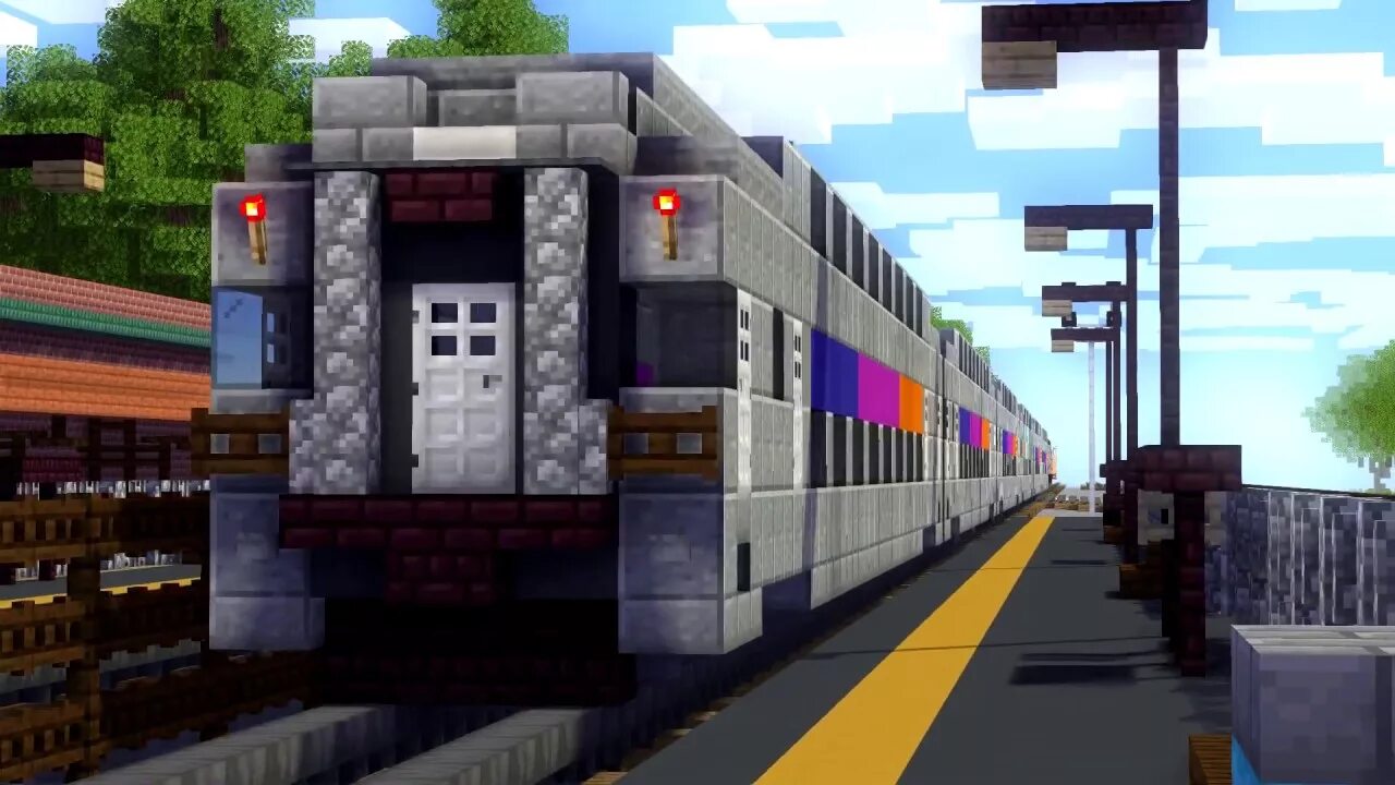 Поезда майнкрафт фото Minecraft NJT NS CSX Bound Brook Train Animation - YouTube