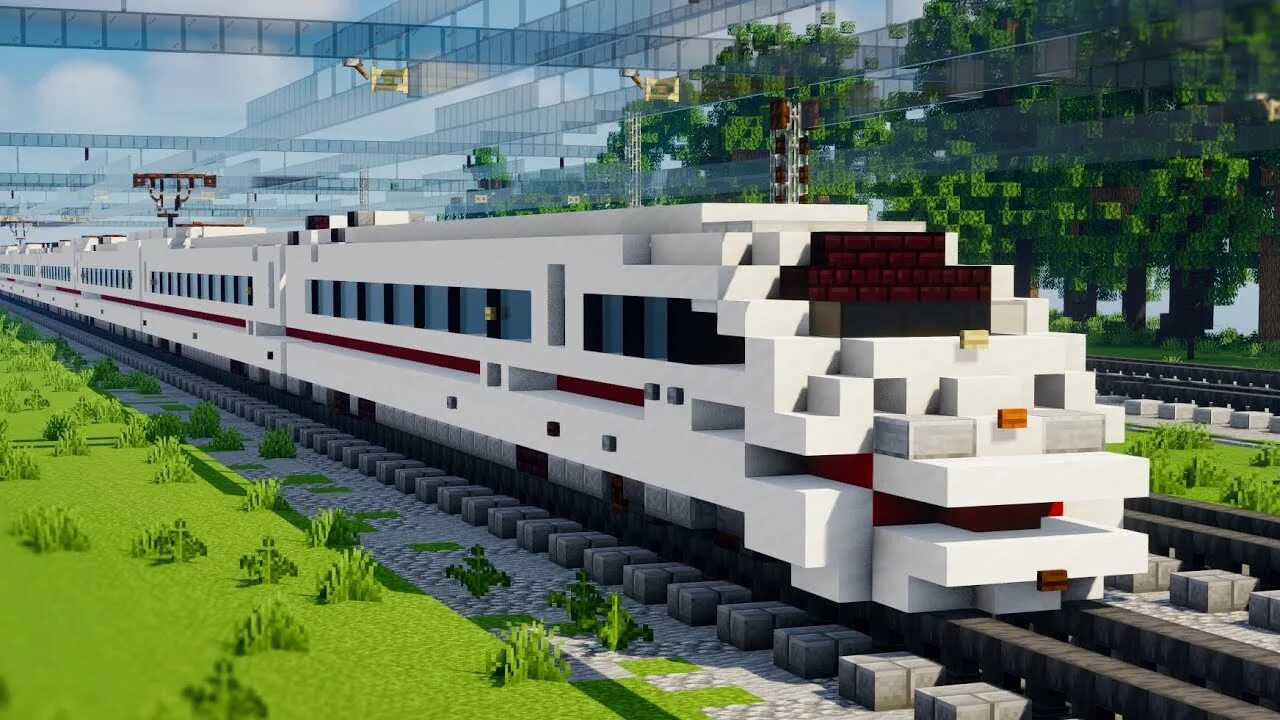 Поезда майнкрафт фото Minecraft DB ICE 3 M InterCity Express High Speed Train Tutorial - YouTube