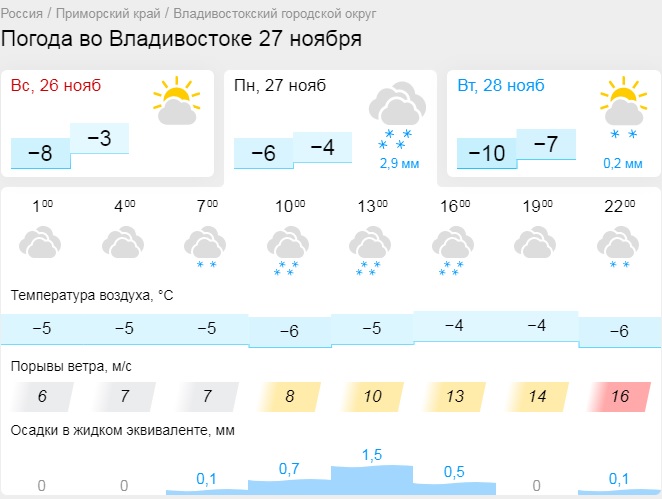 Погода владивосток фото Владивосток завалит снегом за несколько часов. Синоптики обнародовали свой прогн