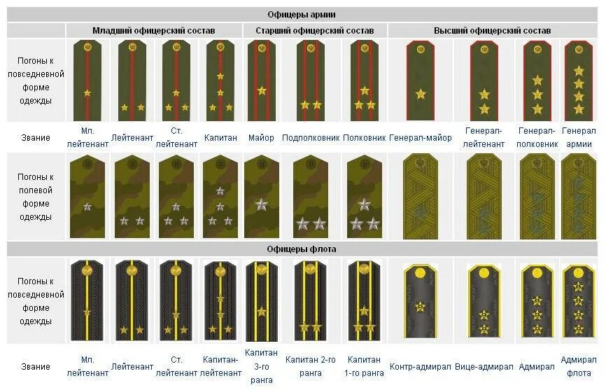 Погоны армии россии по порядку фото звания Погоны в армии в картинках
