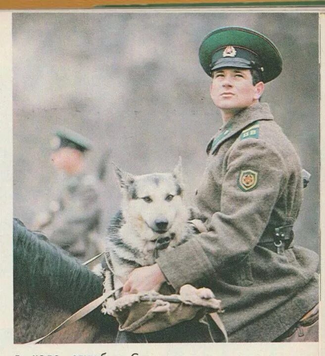 Погранвойска ссср фото Soviet border guard on horseback with his German shepherd dog. Пограничные войск
