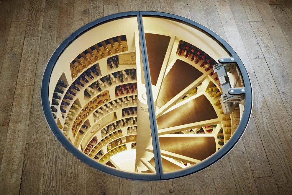 Погреб лестница фото Spiral Cellars Subterranean Wine Cellar by Genuwine Cellars - Современный - Винн