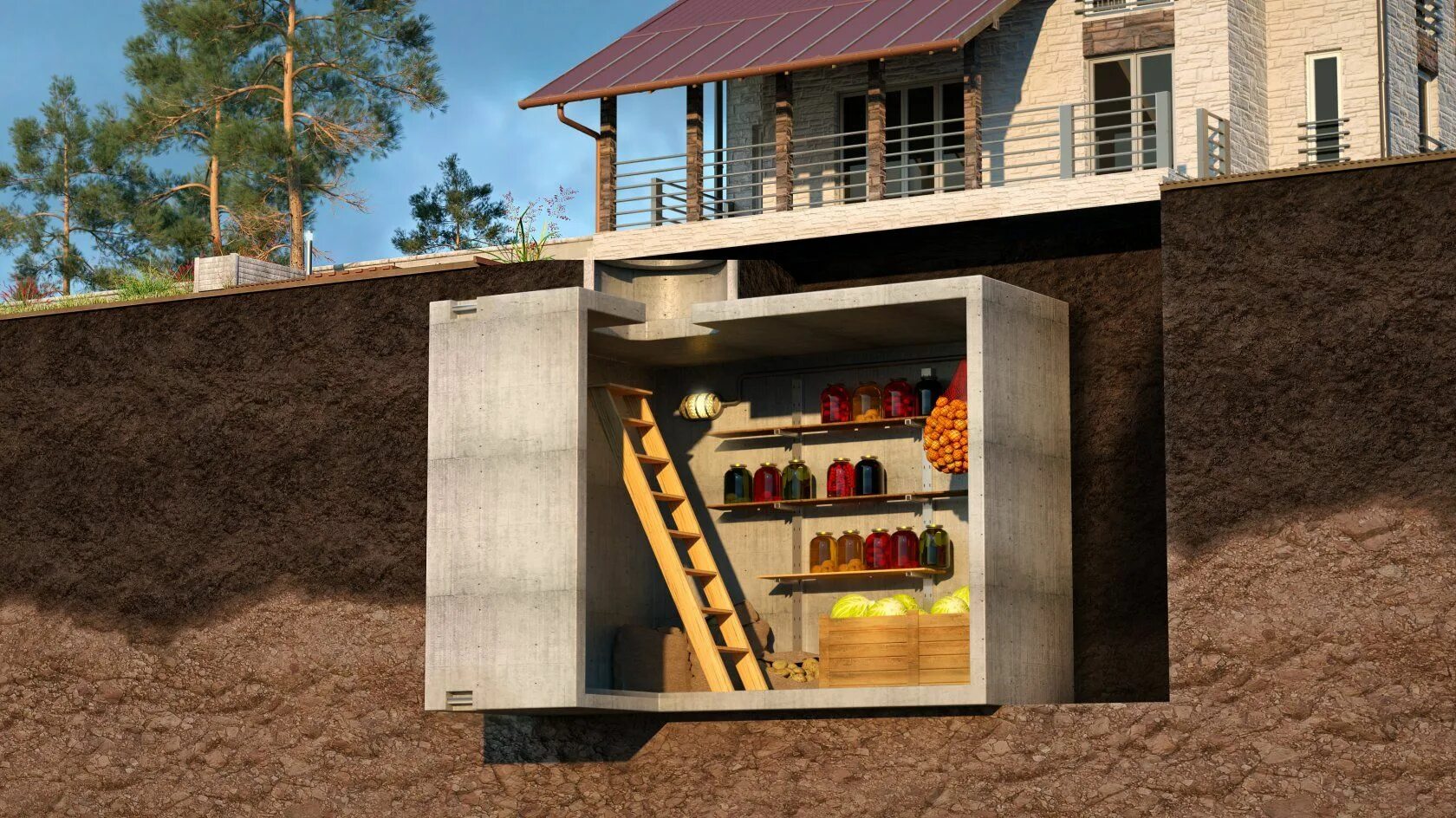 Погреб в земле фото Бетонный погреб: погреб из бетона своими руками по ГОСТу, использование блоков д