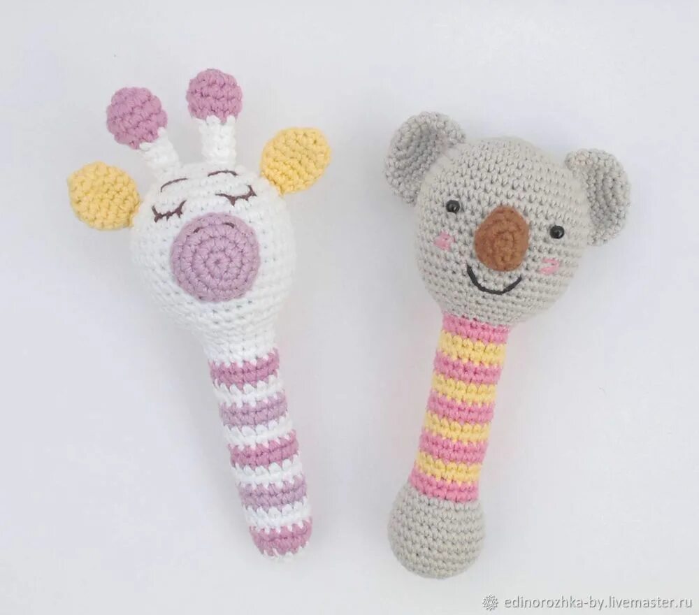 Погремушка крючком схема Погремушка Жираф вязаная крючком грызунок развивающая игрушка малышам в интернет