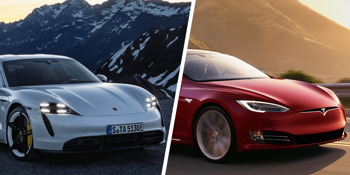 Похожие машины фото Porsche Taycan vs Tesla Plaid drive - electrive.com