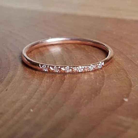 Поиск кольца по фото онлайн Rose Gold Wedding Band Women 14K Rose Gold Ring Diamond Ring - Etsy Diamond wedd