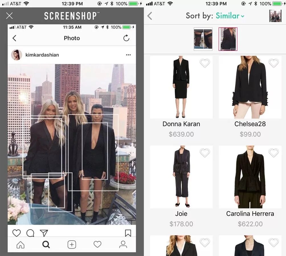 Поиск одежды по фото Kim Kardashian's App ScreenShop Finds Cheap Versions of Celeb Clothes - Business