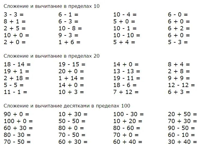 Математика делать примеры