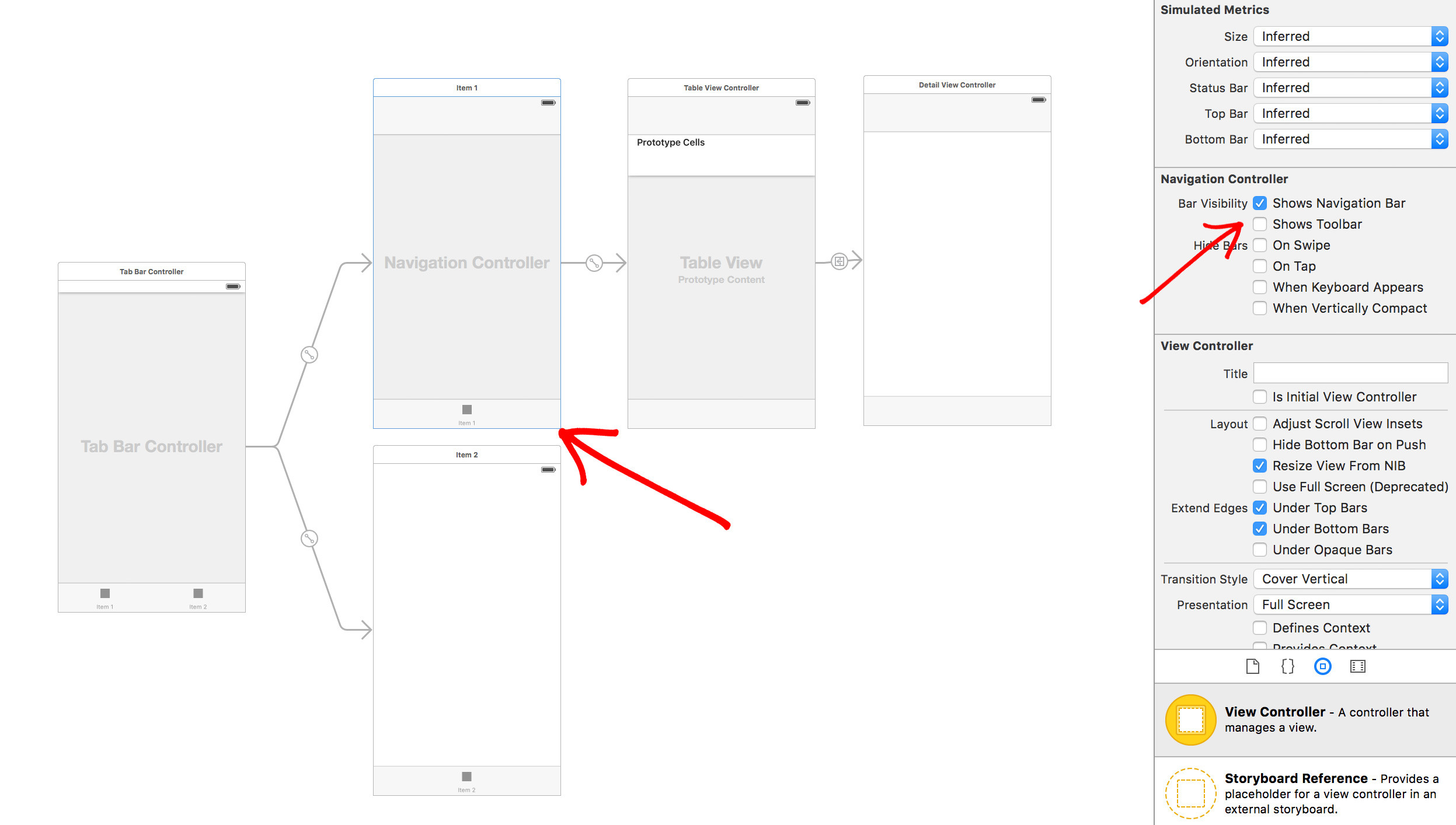 Поиск схемы по фото ios - Navigation controller with tab bar controller? - Stack Overflow