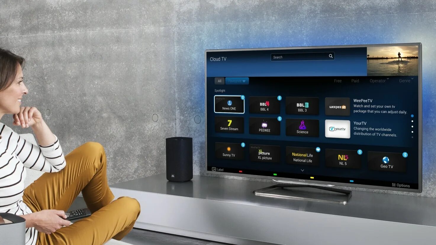 Показ фото на телевизоре Philips Smart TV ergänzt Angebot um State-of-the-Art Cloud TV-Dienste