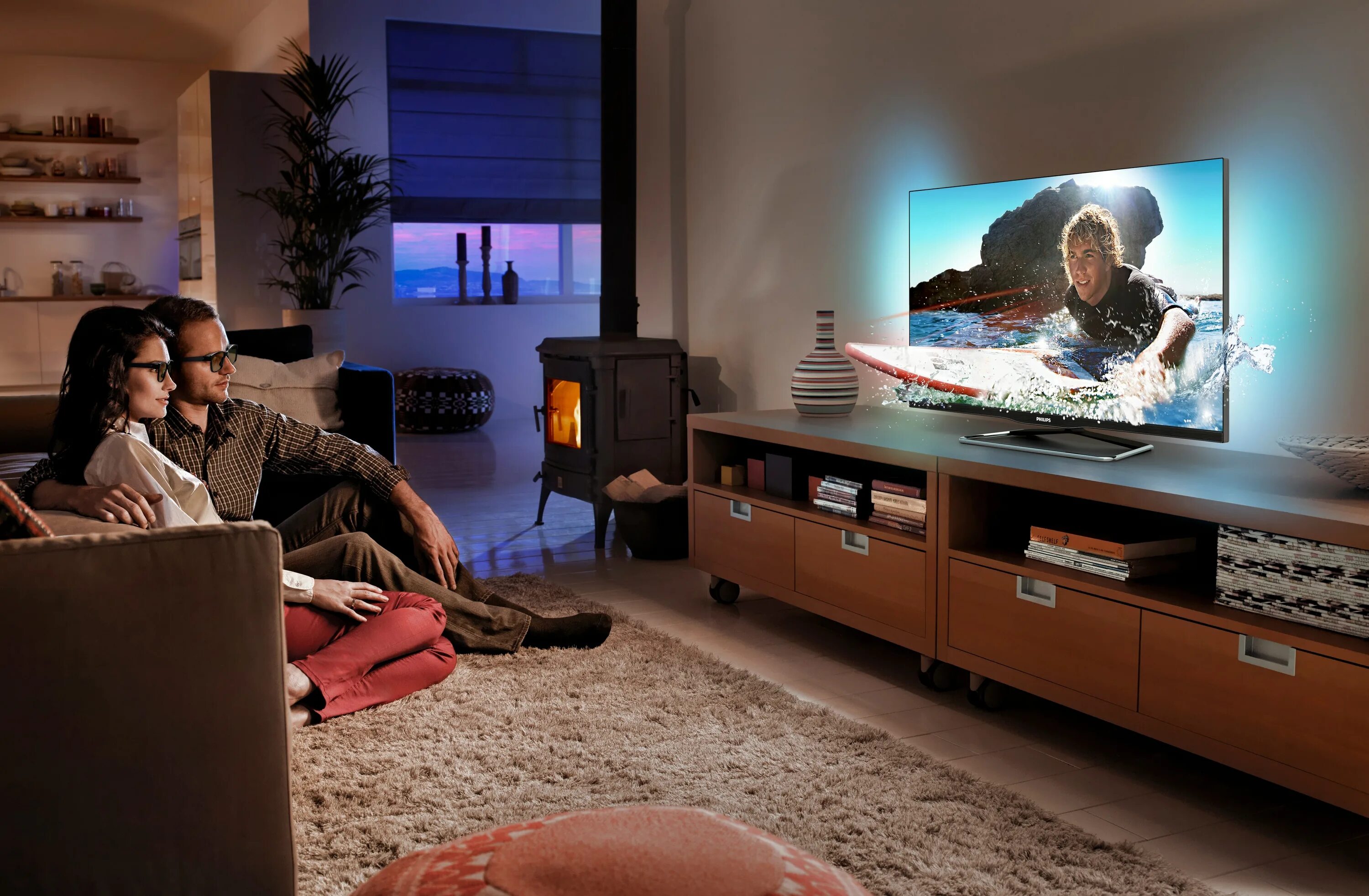 Показ фото на телевизоре TP Vision präsentiert rahmenlose Philips Smart TV-Serie