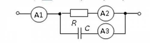 Показание амперметра в приведенной электрической схеме Укажите, чему равно показание амперметра А1, если известны показания амперметров