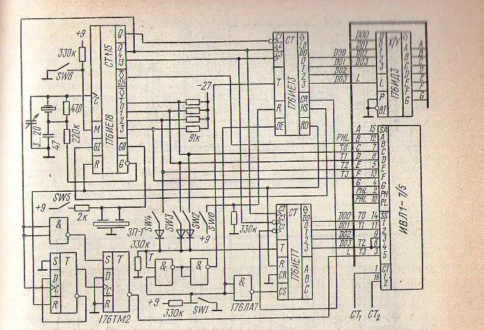 Электронные часы схема Электроника, Электротехника, Схемотехника