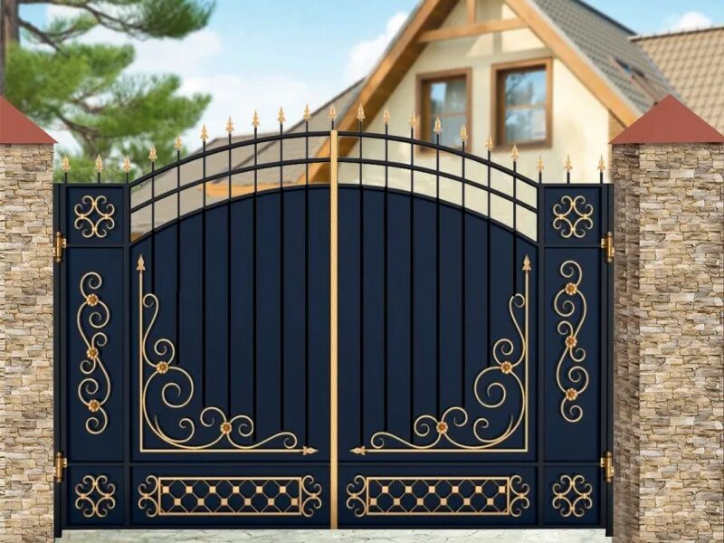 Показать фото ворот Кованые ворота "Словения № 2" - купить в интернет-магазине Дорожный маркет