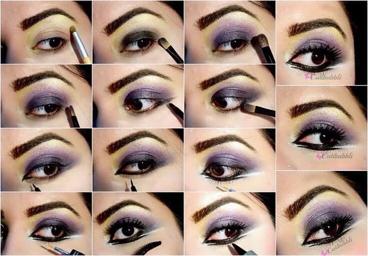 Показать как сделать макияж Urban Decay Smokey Eye Tutorial Smokey eye makeup tutorial, Purple eye makeup, E