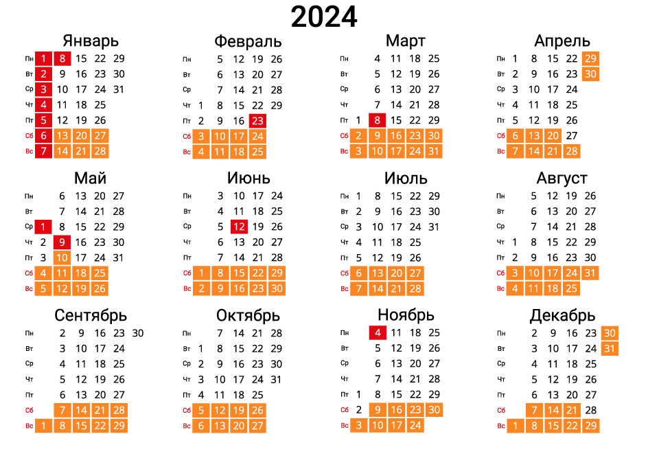 Показать календарь на 2024 год Распечатать вертикальный календарь на 2024 год