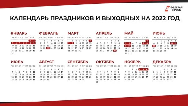 Показать календарь праздничных выходных Стало известно, как мы будем отдыхать в 2022 году. Правительство утвердило кален