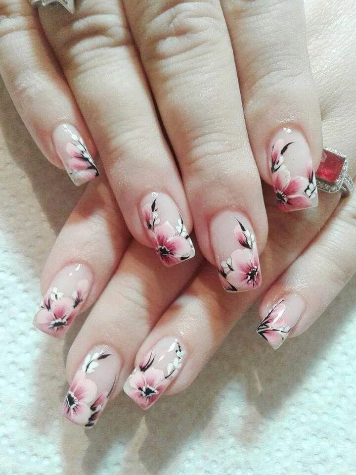 Показать маникюр рисунки красивые Photo from: https://www.facebook.com/Nail-Art-Club-169869999721698/photos Cherry